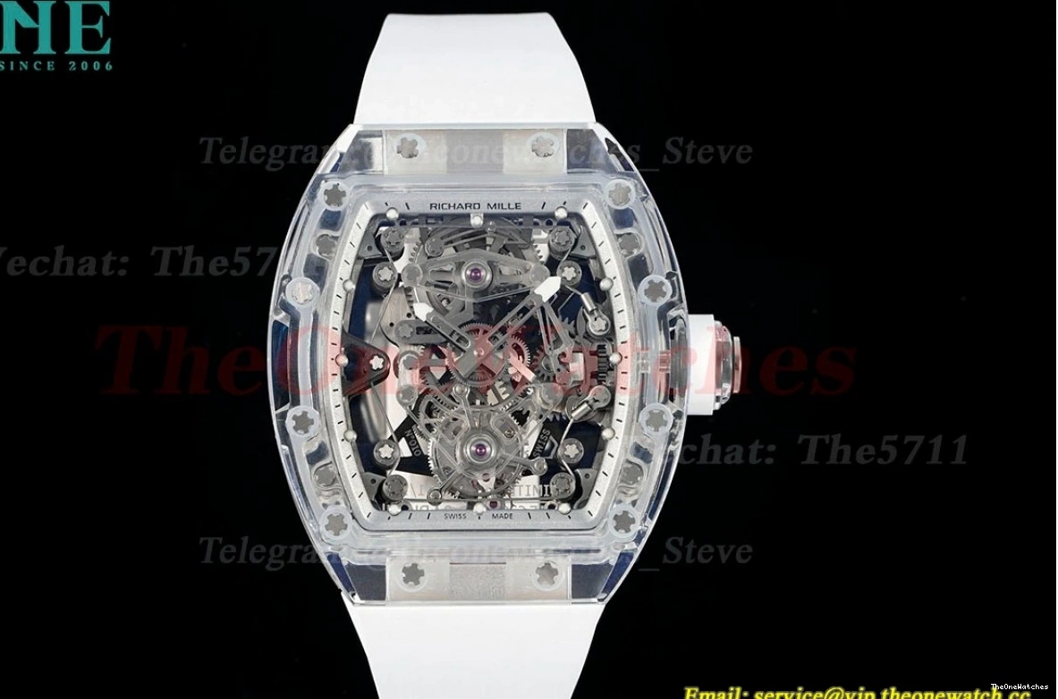 RM56-02 44mm Strap Tourb on Skeleton Dial White RMF Rubber 0314